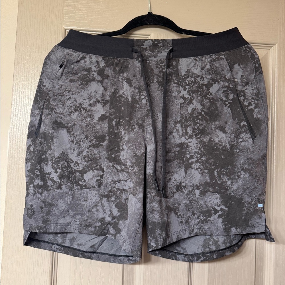 lululemon athletica License to Train Black and Gray Athletic Shorts
